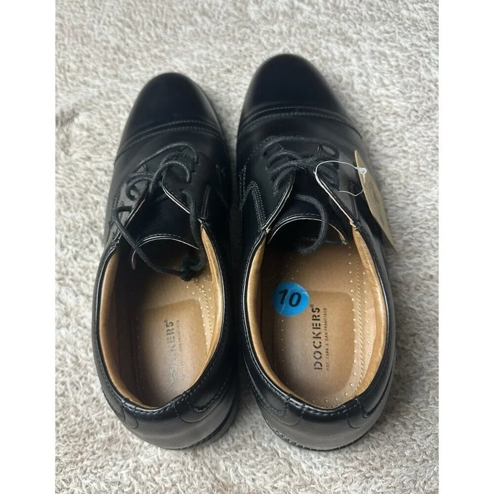 Men Dockers Garfield Cap Toe Oxford Black Size 10 W Width 90-26264